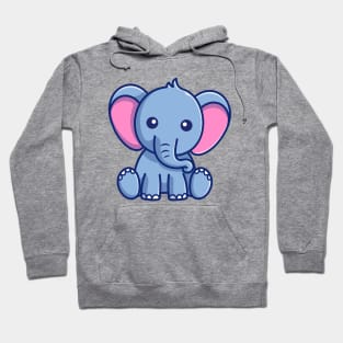 Cute Elephant Sitting Cartoon Hoodie